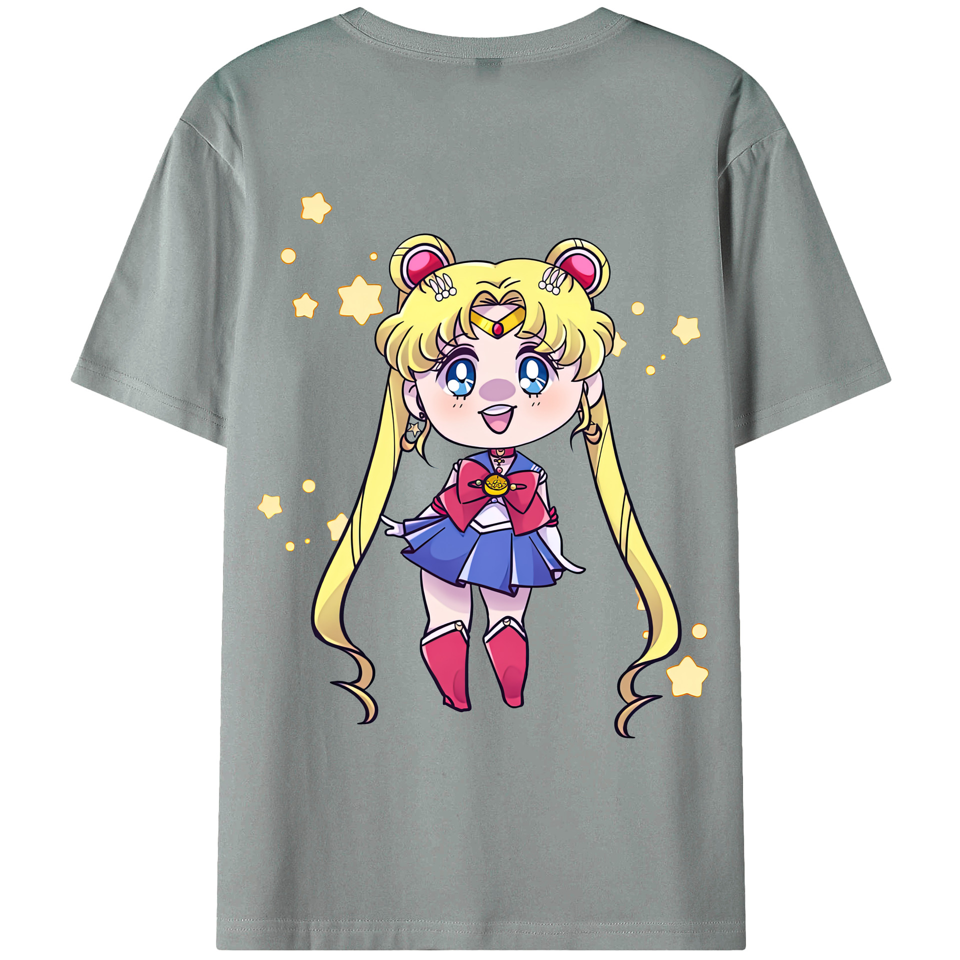 （画像用） 美少女戦士セーラームーン 月野 うさぎ つきの うさぎ Sailor Moon Tsukino Usagi 綿100％ メンズ半袖Tシャツ（バックプリント） 通気性